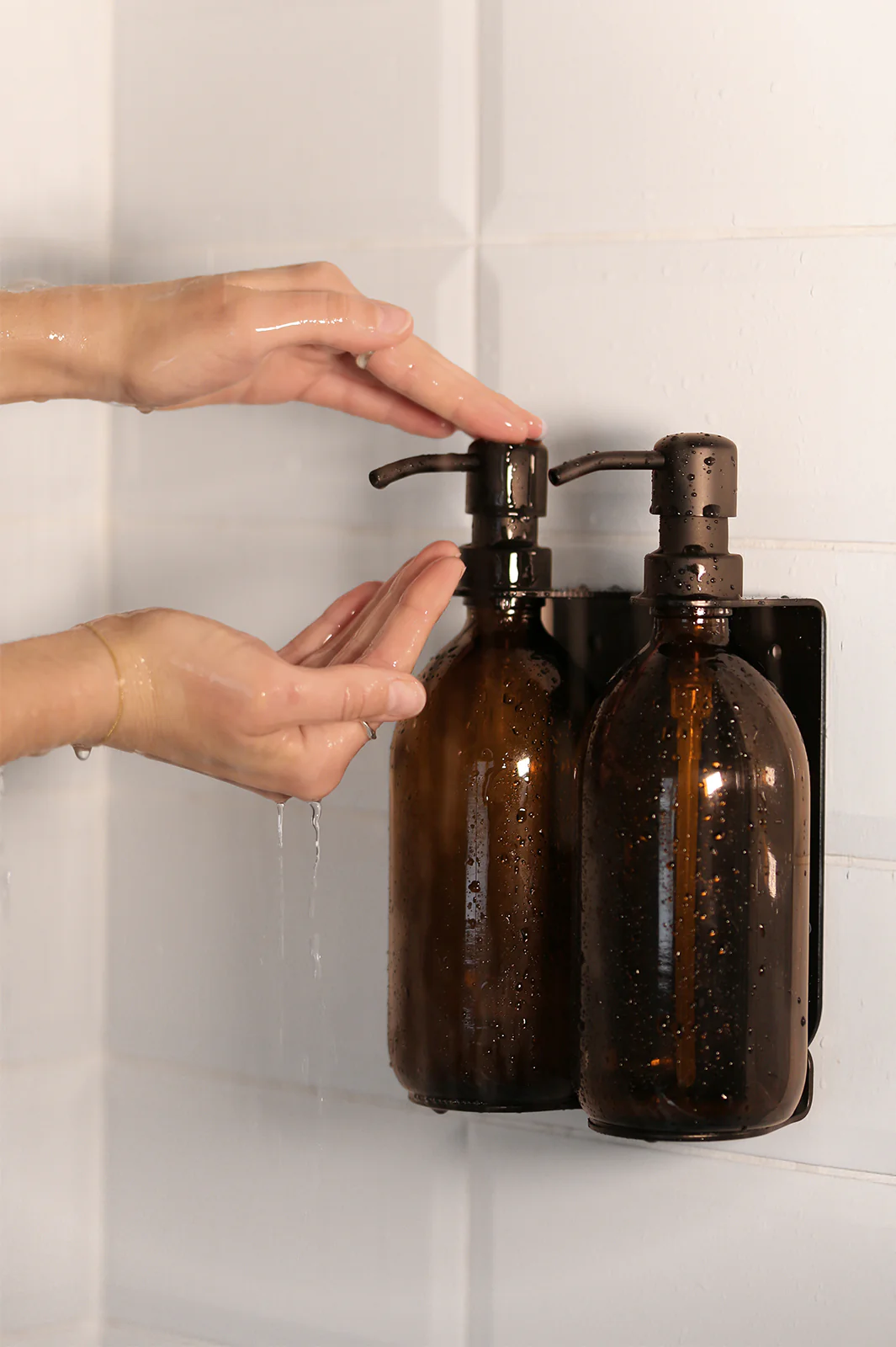 Black Triple Wall Mounted Soap Dispenser - Image 4