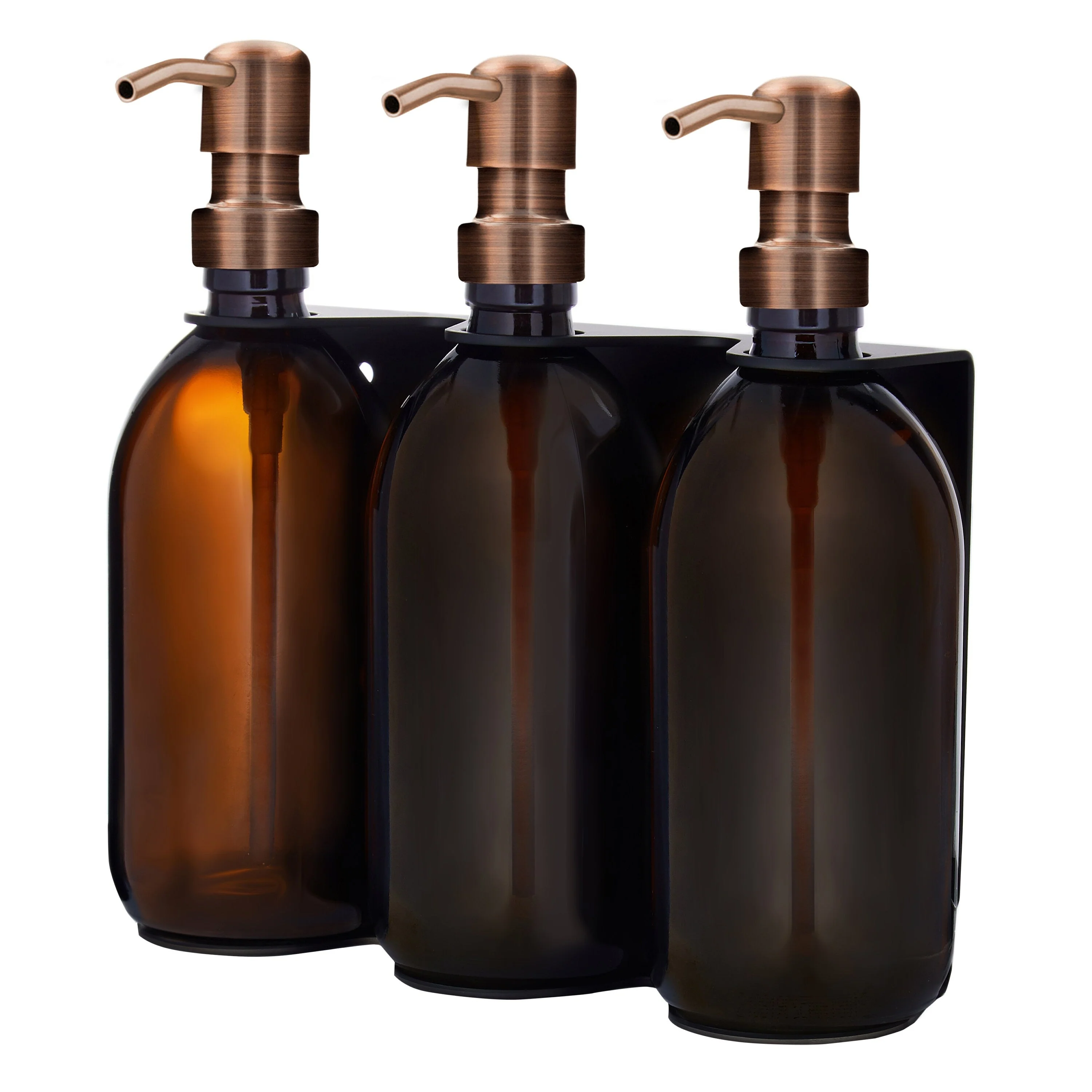 Black Triple Wall Mounted Soap Dispenser - Image 6