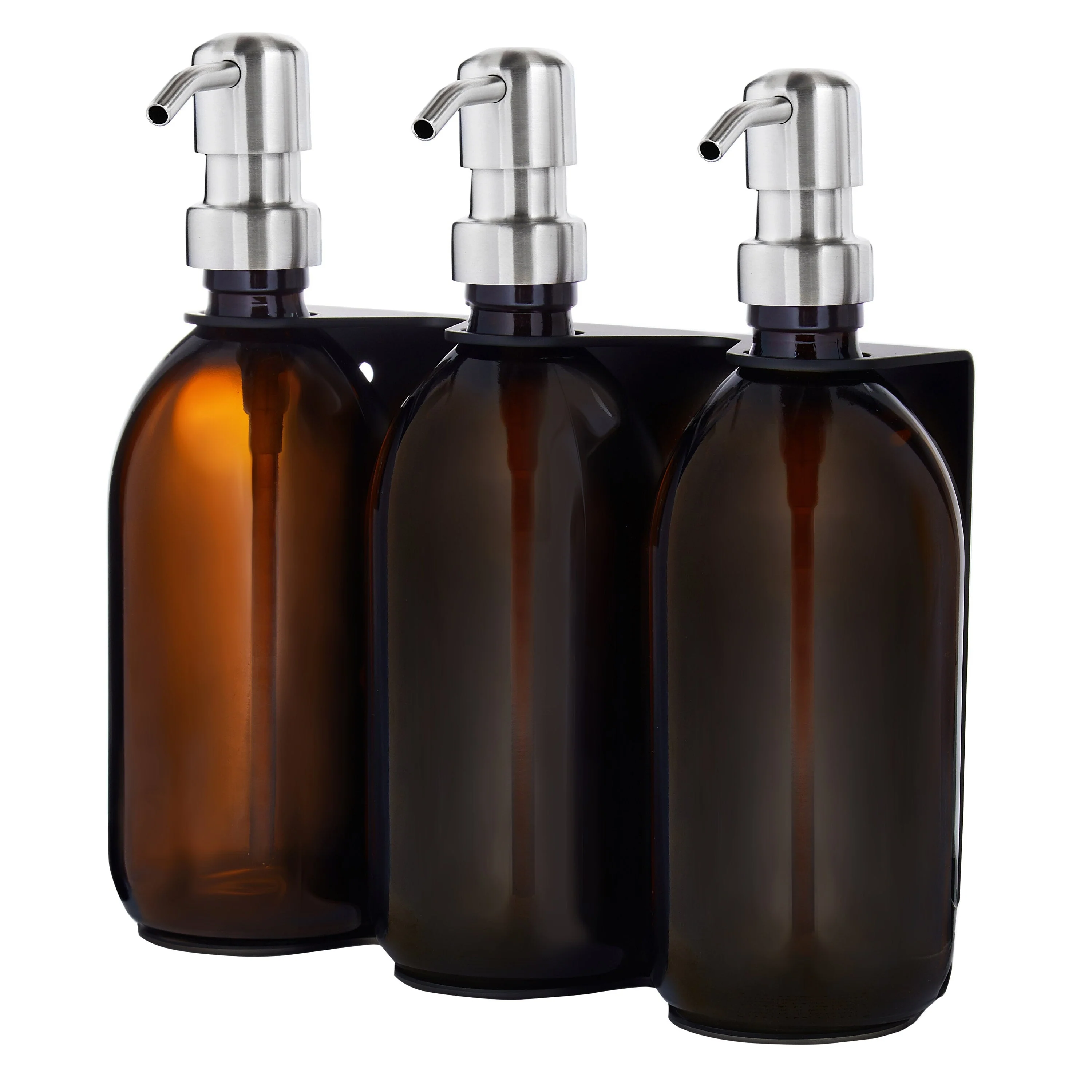 Black Triple Wall Mounted Soap Dispenser - Image 8