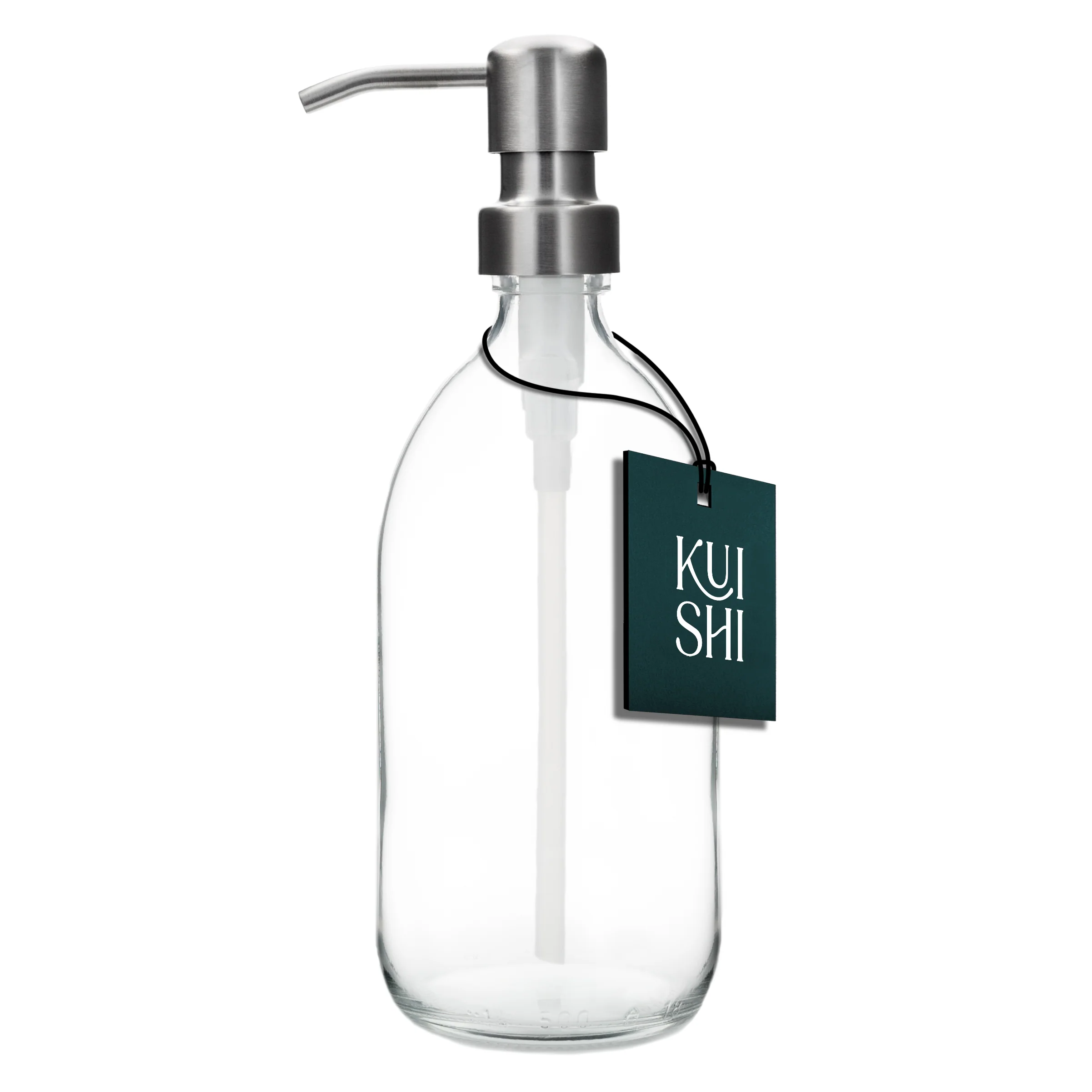 Clear Soap Dispenser Stainless Steel Pump - Image 4