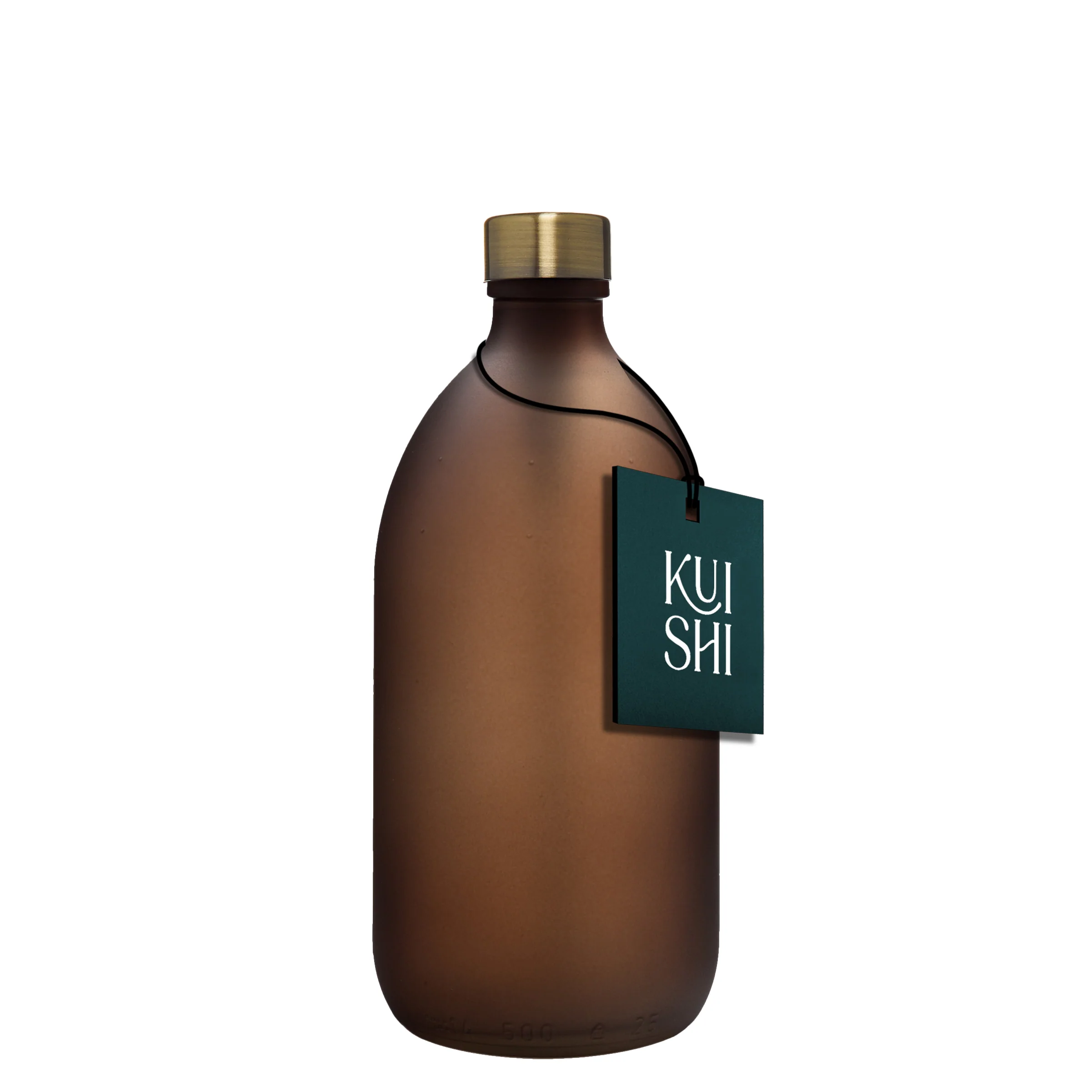 Frosted Amber Bottle and Metal Cap - Image 3