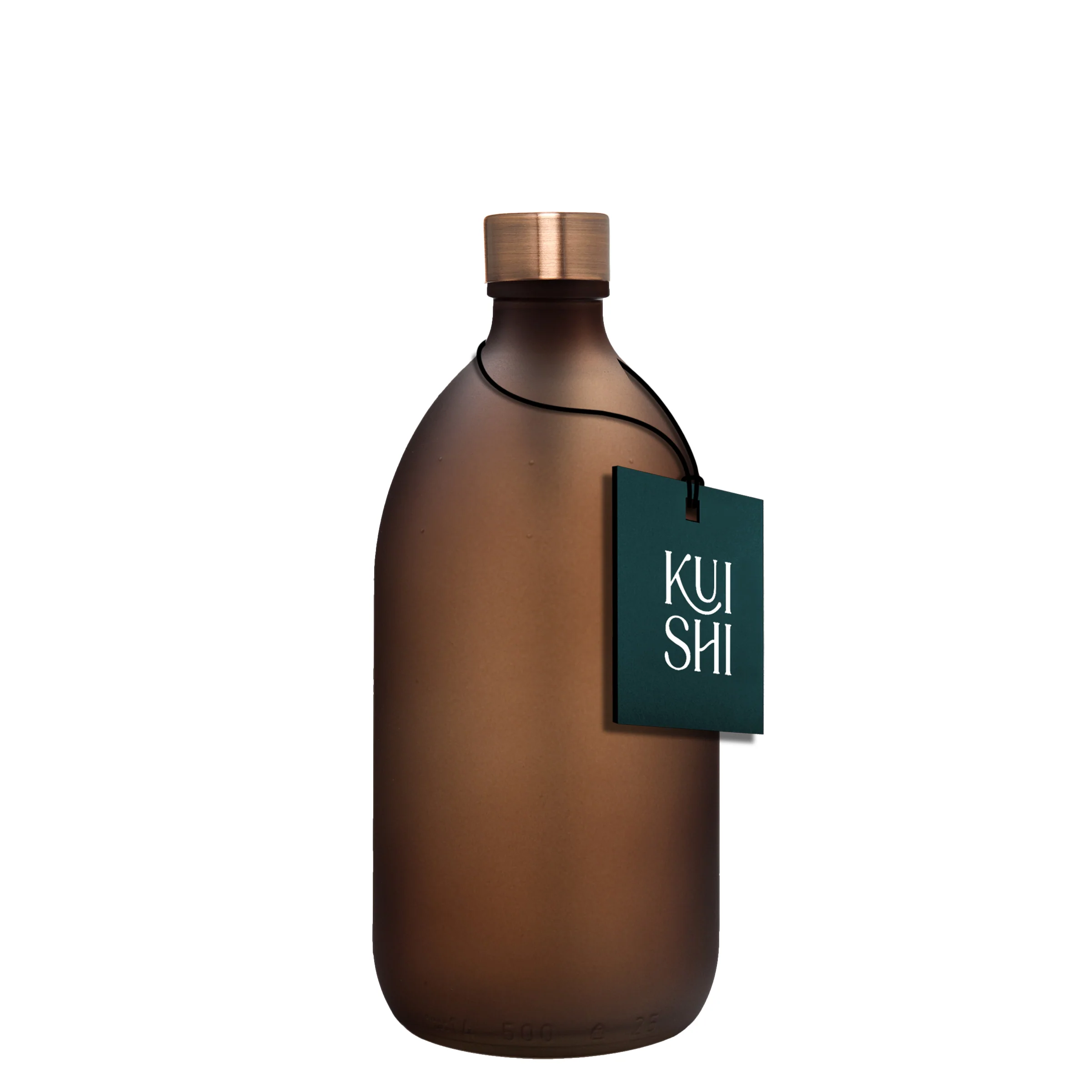 Frosted Amber Bottle and Metal Cap - Image 4