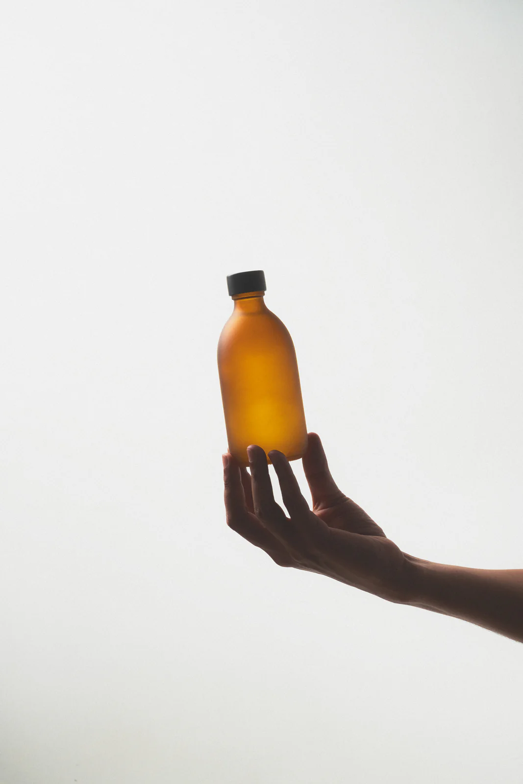 Frosted Amber Bottle and Metal Cap - Image 5