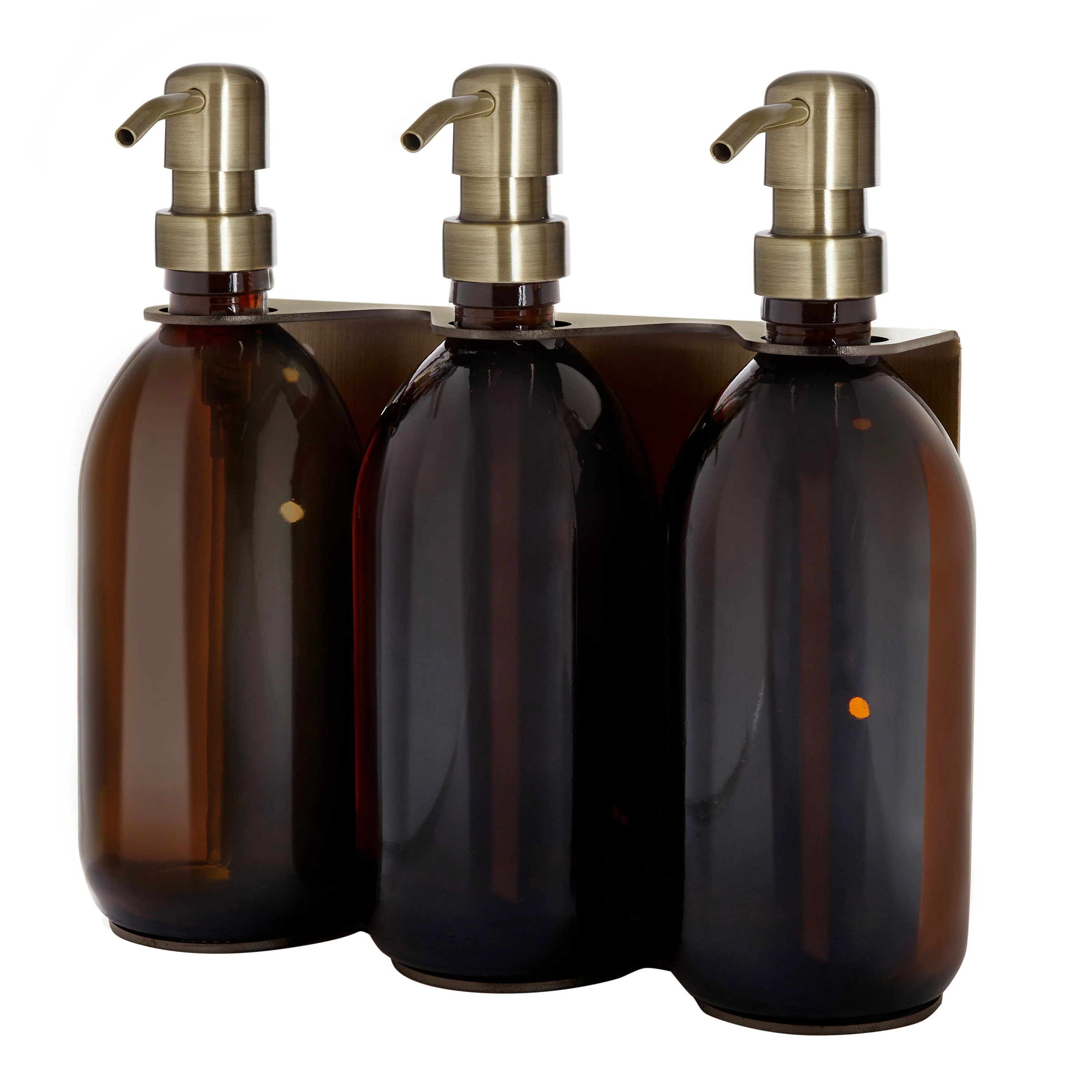Gold Triple Wall Mounted Soap Dispenser - Image 3