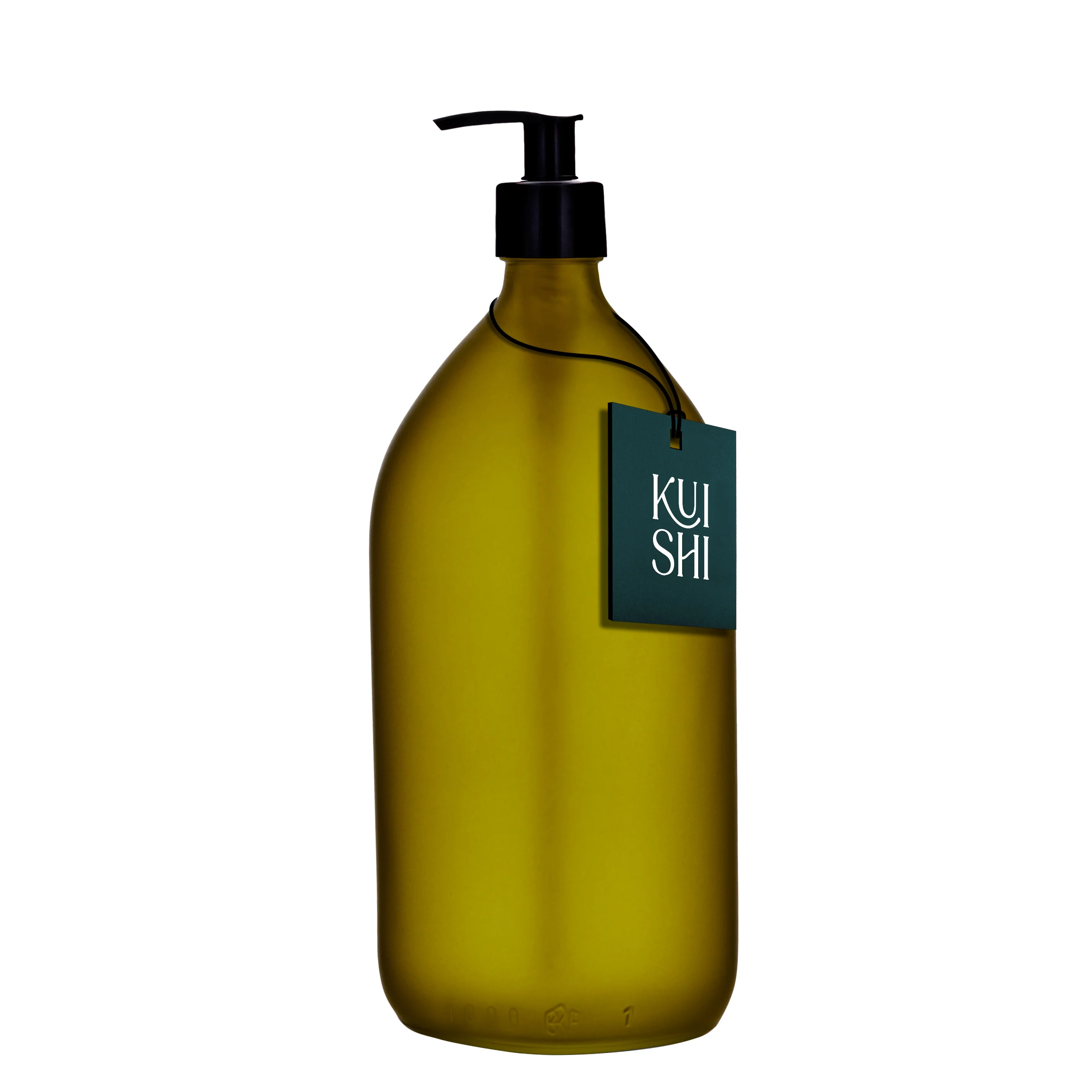 Green Glass Pump Bottle - Image 4