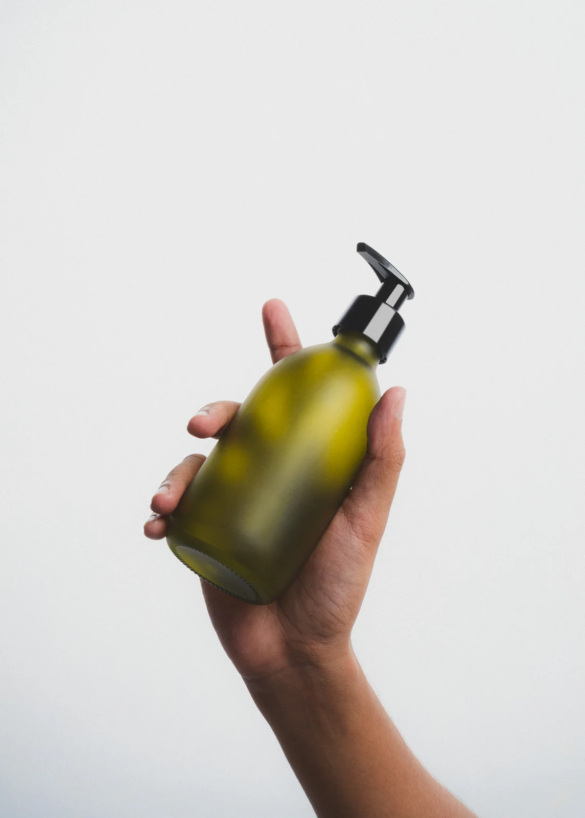 Green Glass Pump Bottle - Image 5