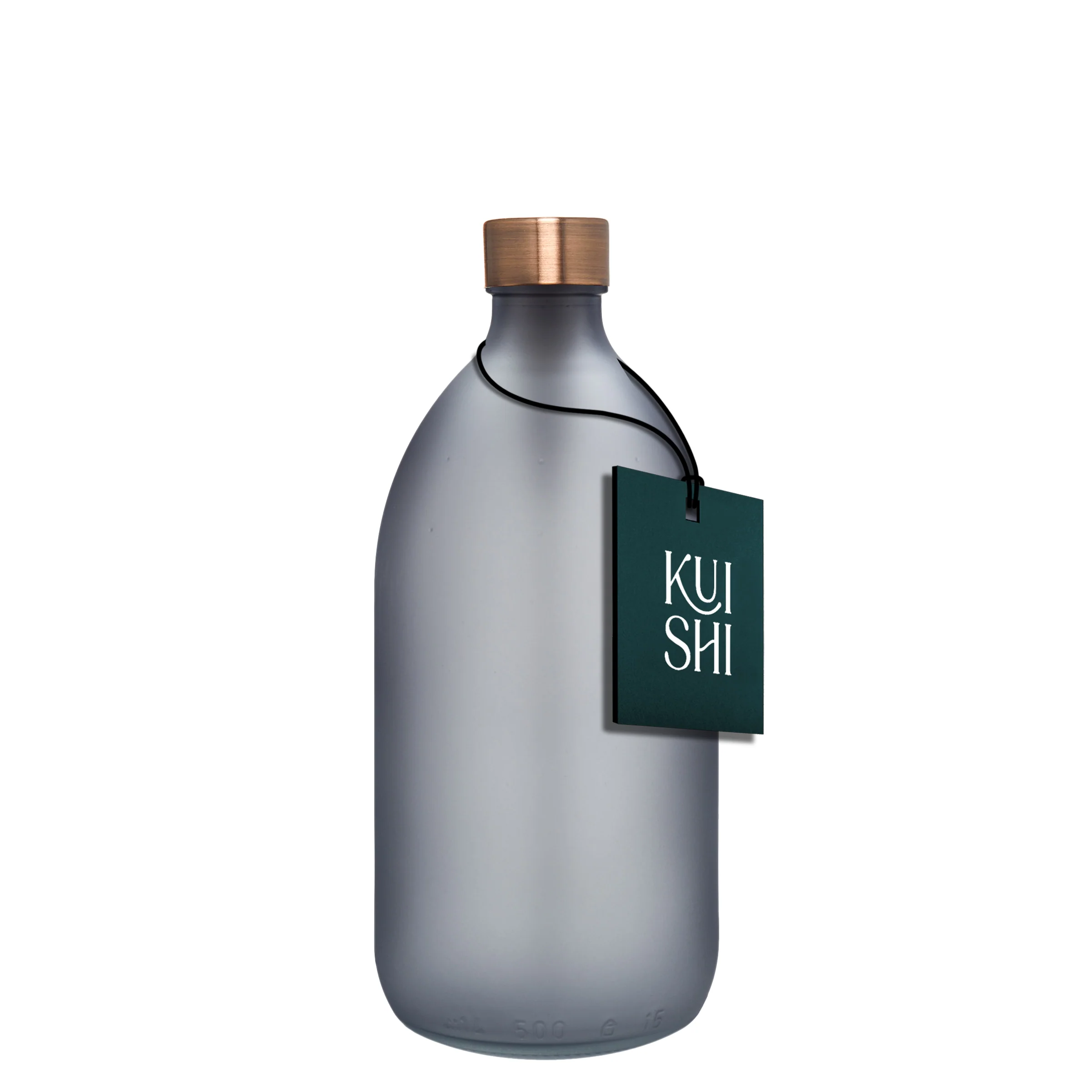 Frosted Grey Bottle and Metal Cap - Image 4