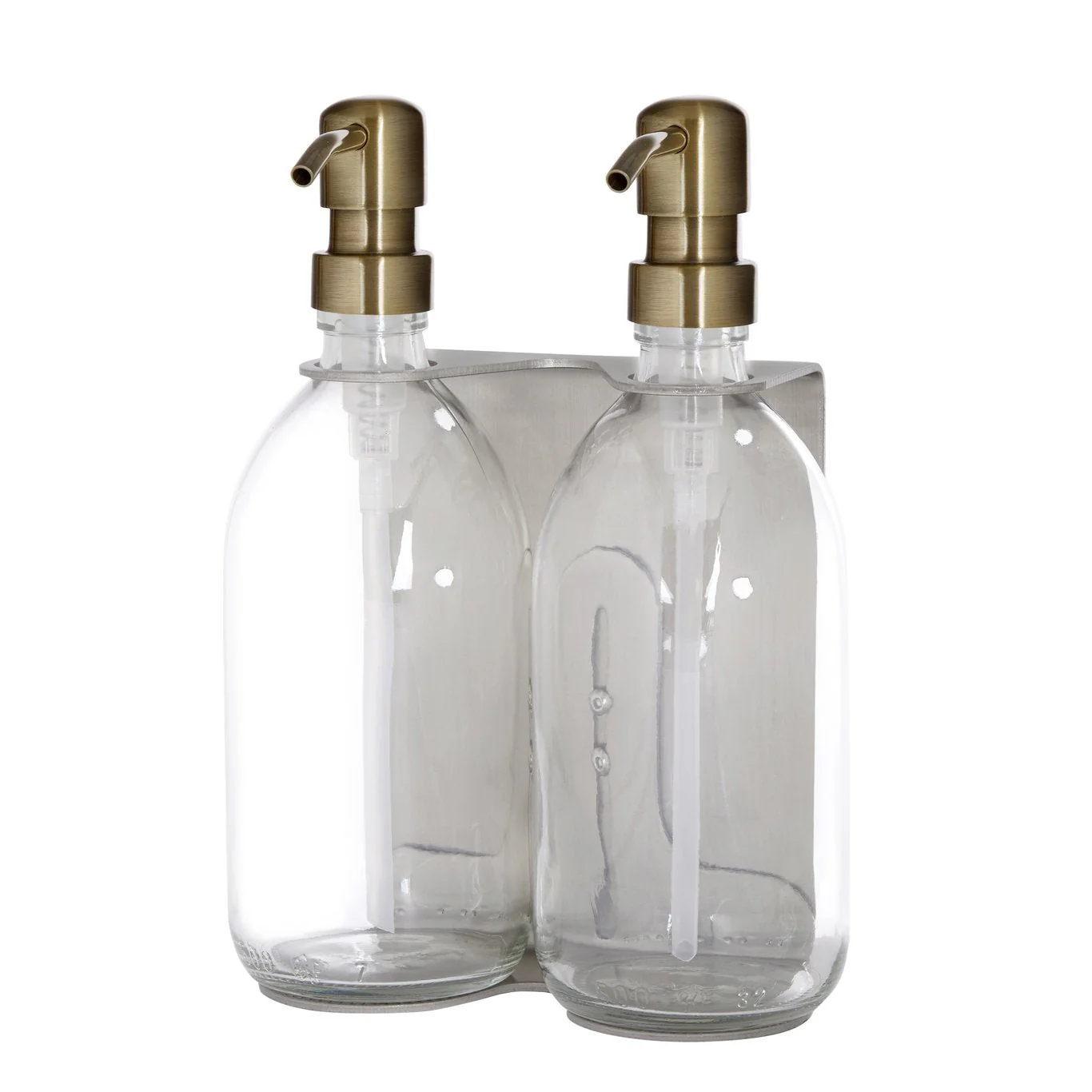 Nickel Double Wall Mounted Soap Dispenser - Image 10