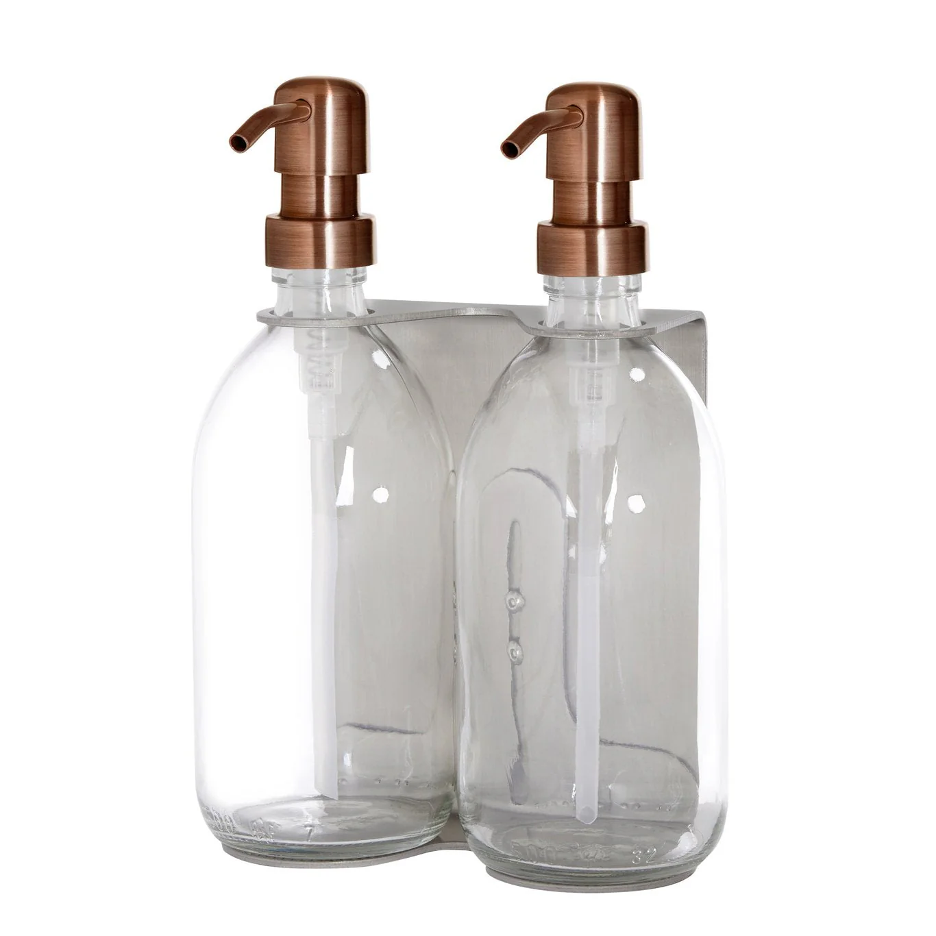 Nickel Double Wall Mounted Soap Dispenser - Image 11