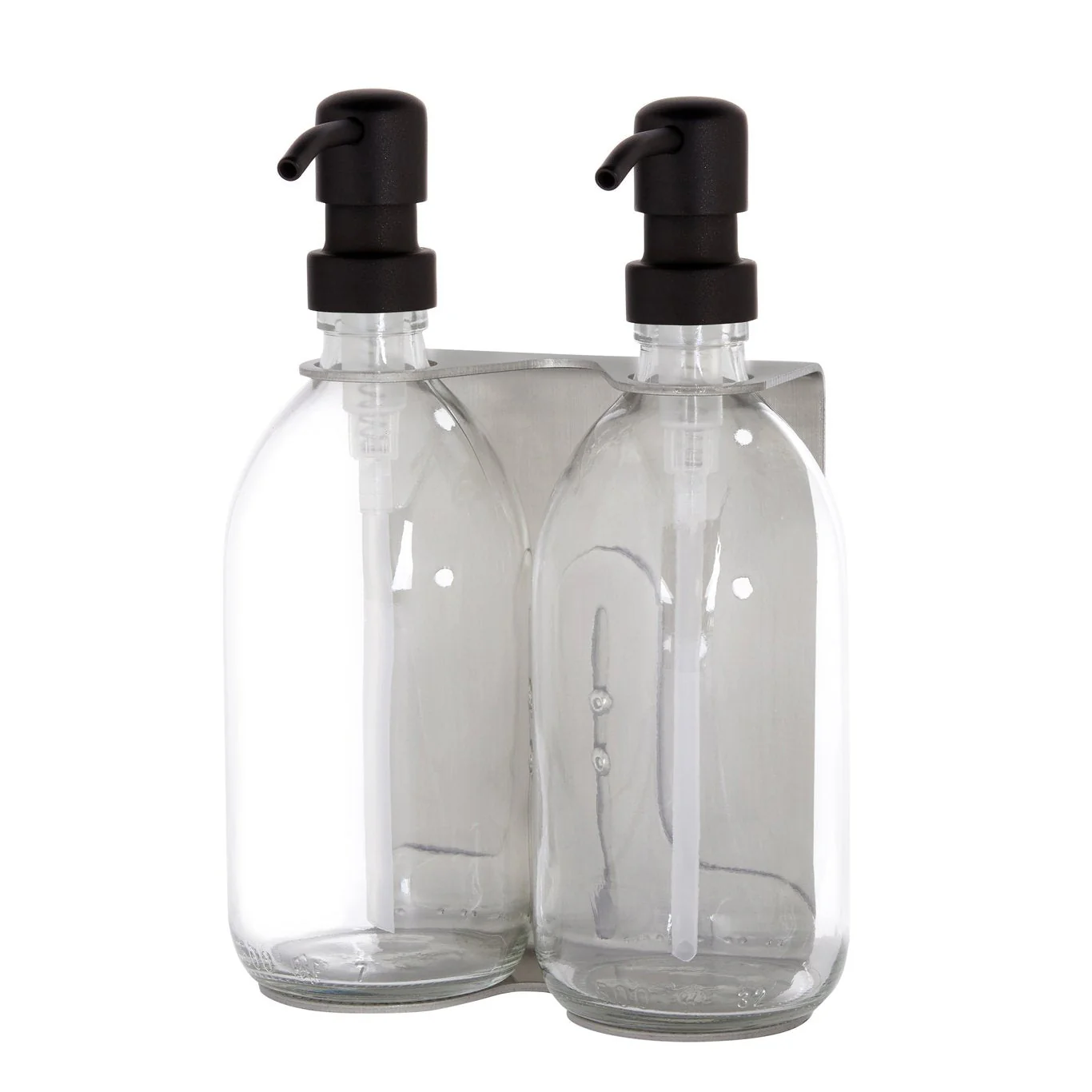 Nickel Double Wall Mounted Soap Dispenser - Image 12