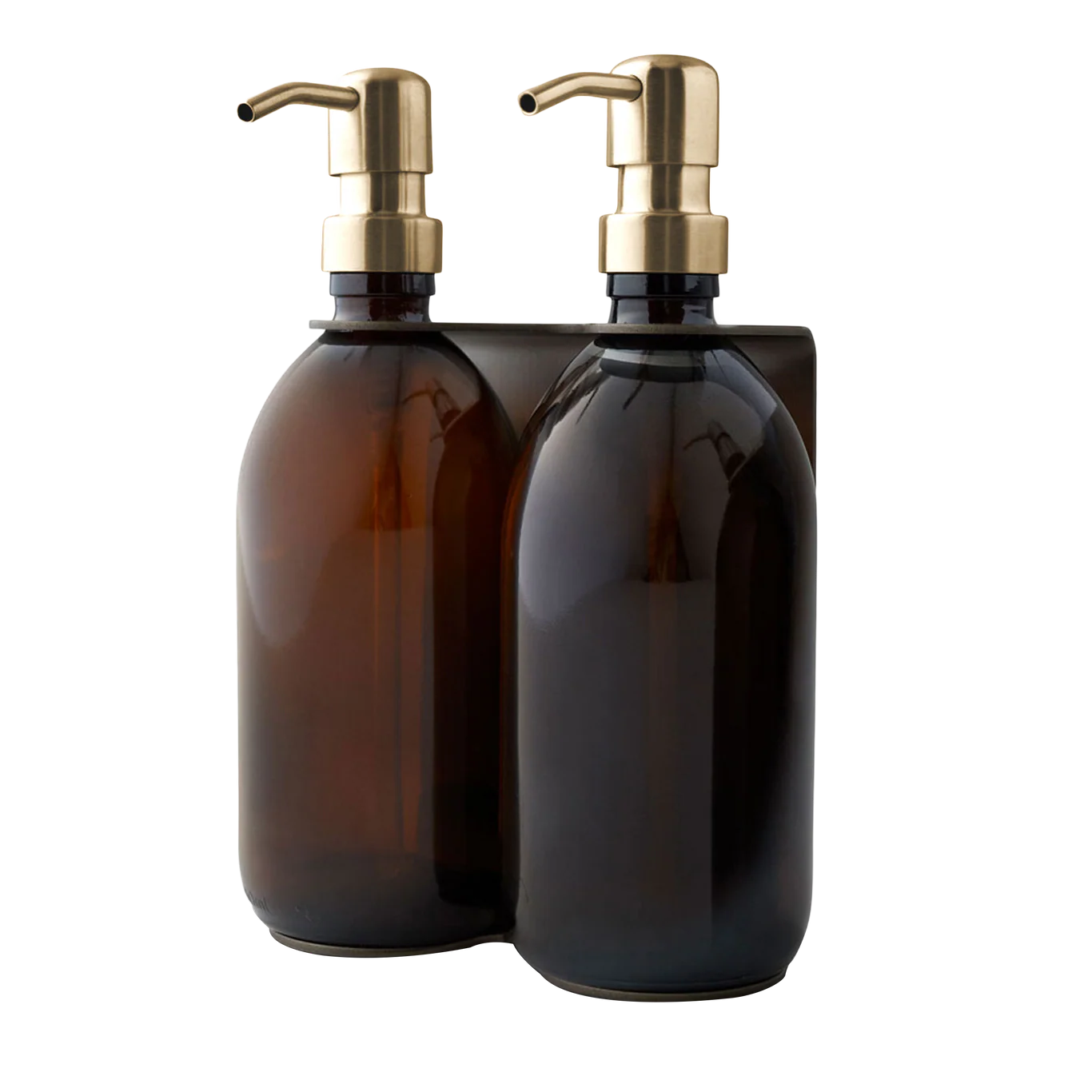 Nickel Double Wall Mounted Soap Dispenser - Image 5