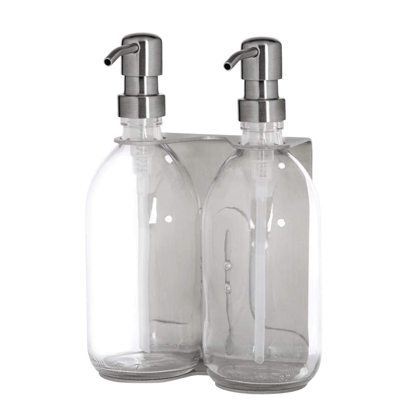 Nickel Double Wall Mounted Soap Dispenser - Image 9