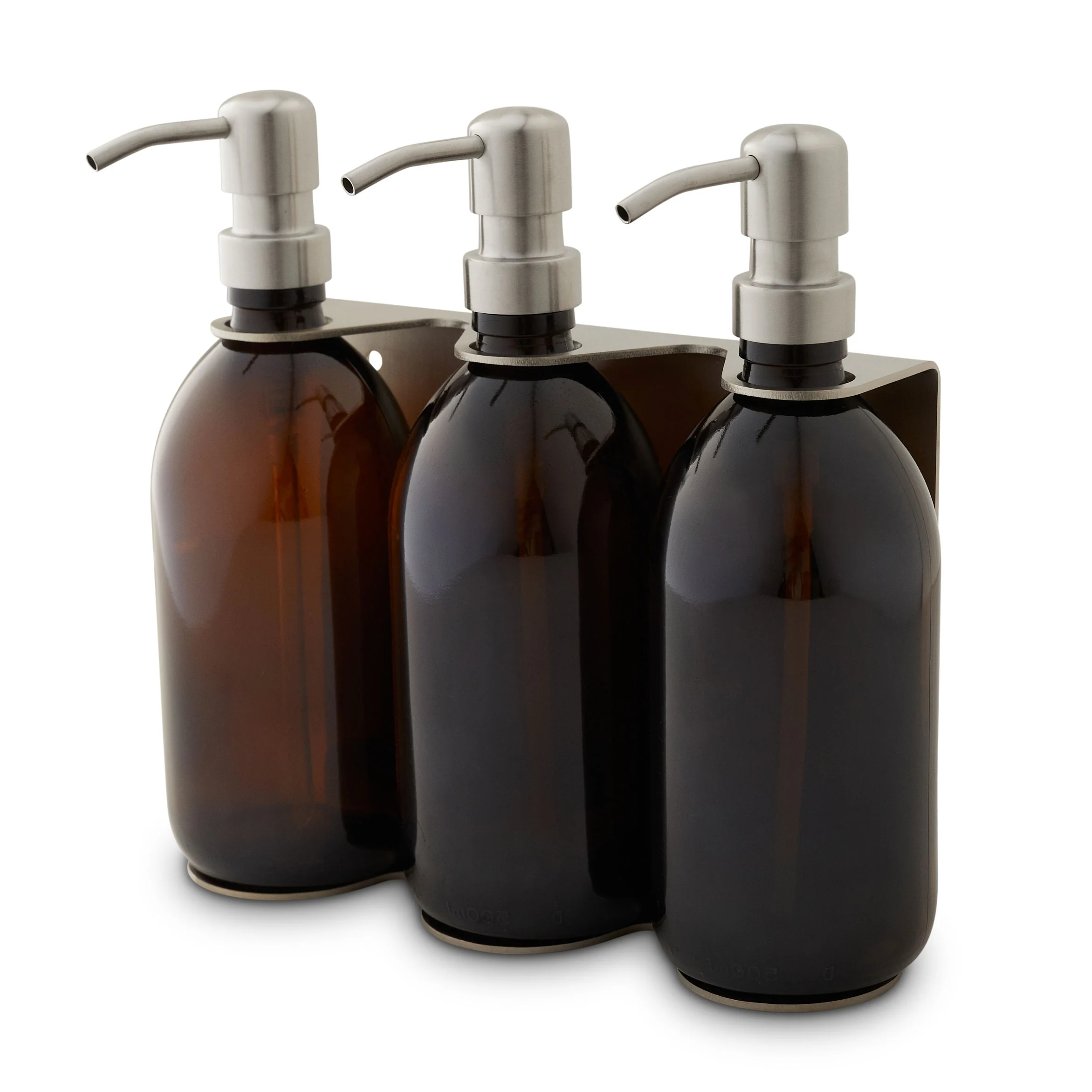 Nickel Triple Wall Mounted Soap Dispenser - Image 3