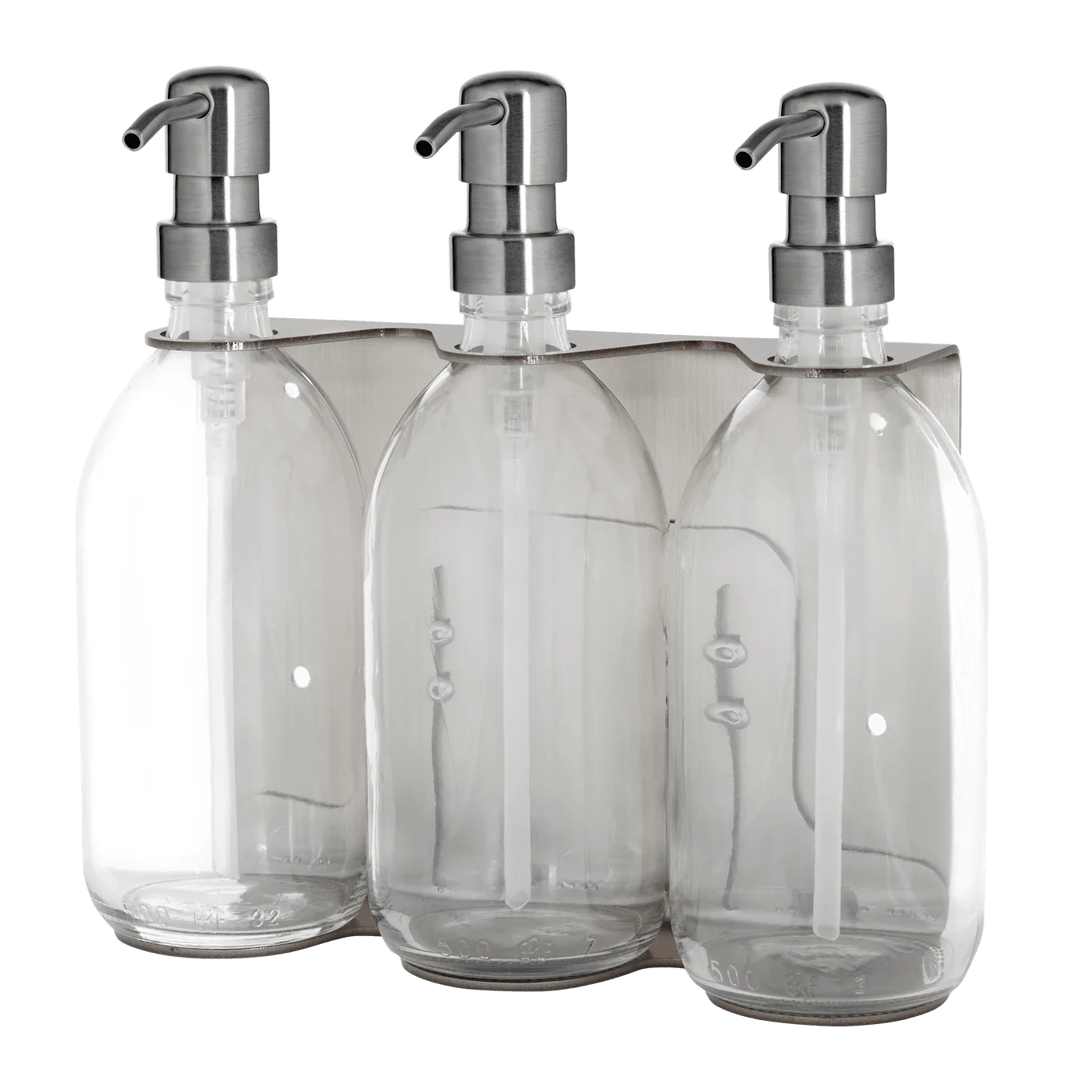 Nickel Triple Wall Mounted Soap Dispenser - Image 9
