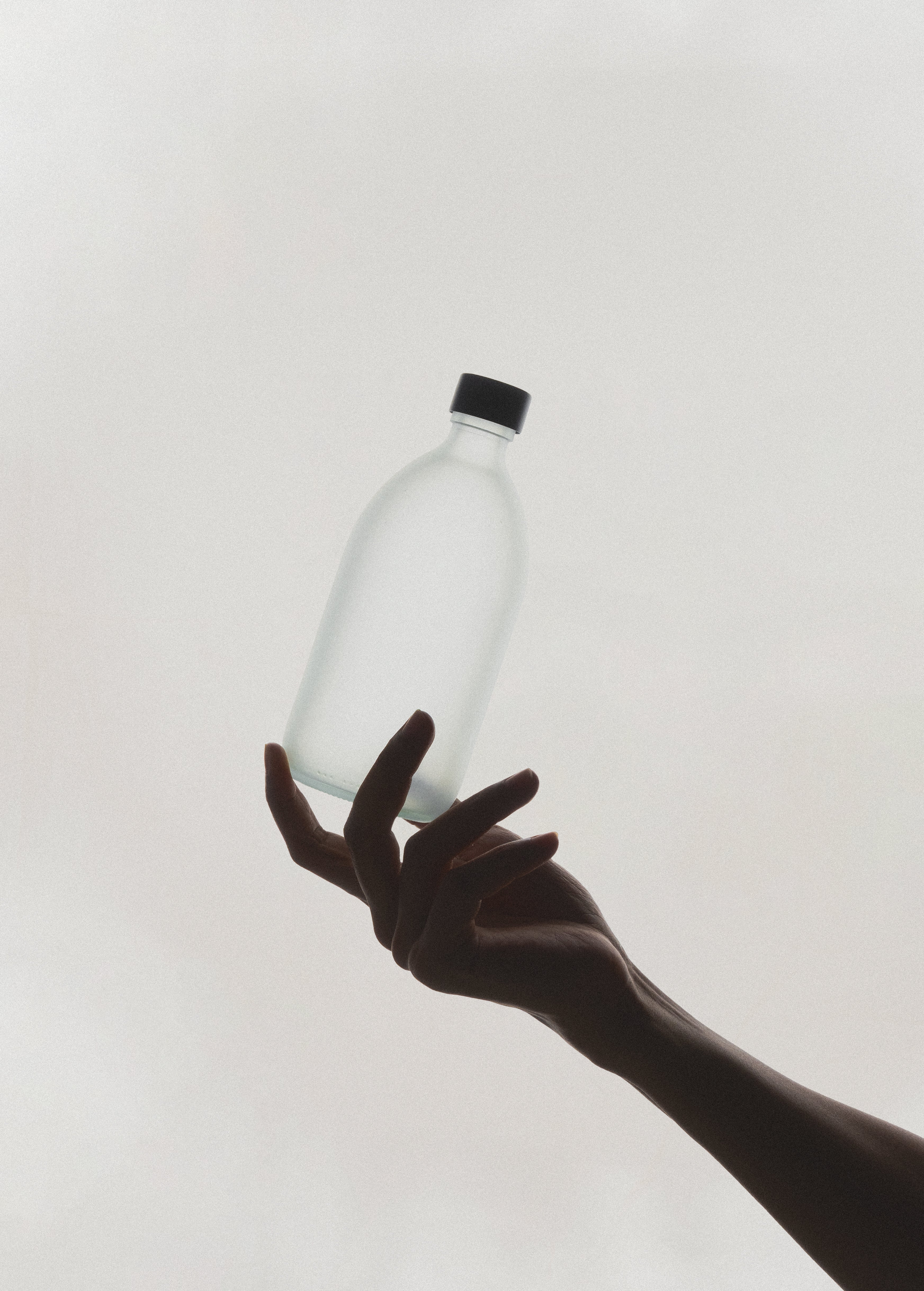 White Glass Bottle and Cap - Image 5